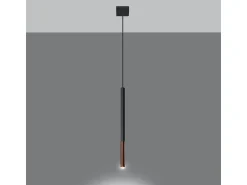 Best Sollux Lighting Lámparas colgantes Flar moderno de acero - 1 fuentes luminosas 4000K - L.8 x A.100 cm - /cobre Negro