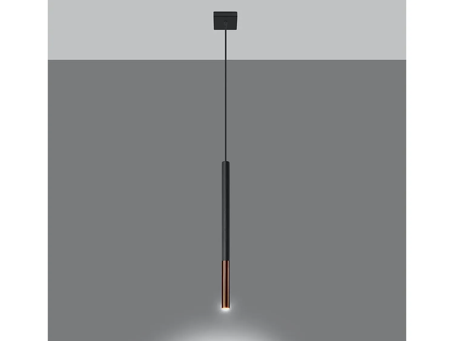 Best Sollux Lighting Lámparas colgantes Flar moderno de acero - 1 fuentes luminosas 4000K - L.8 x A.100 cm - /cobre Negro