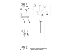 Best Sollux Lighting Lámparas colgantes Flar moderno de acero - 1 fuentes luminosas 4000K - L.8 x A.100 cm - /cobre Negro