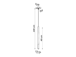 Best Sollux Lighting Lámparas colgantes Flar moderno de acero - 1 fuentes luminosas 4000K - L.8 x A.100 cm - /cobre Negro