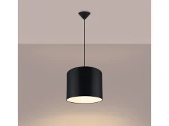 Best Sollux Lighting Lámparas colgantes Gloxo minimalista de tela/PVC - 1 fuentes luminosas 4000K - L.30 x A.88 cm - Negro