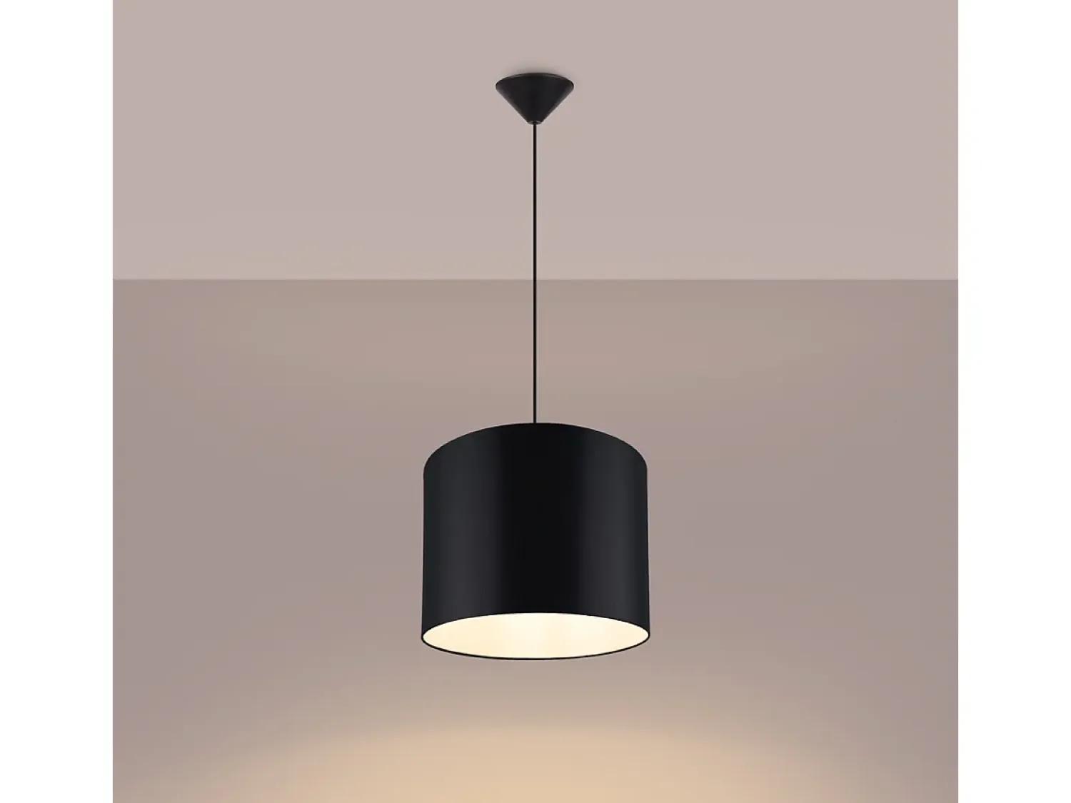 Best Sollux Lighting Lámparas colgantes Gloxo minimalista de tela/PVC - 1 fuentes luminosas 4000K - L.30 x A.88 cm - Negro