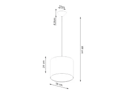 Best Sollux Lighting Lámparas colgantes Gloxo minimalista de tela/PVC - 1 fuentes luminosas 4000K - L.30 x A.88 cm - Negro
