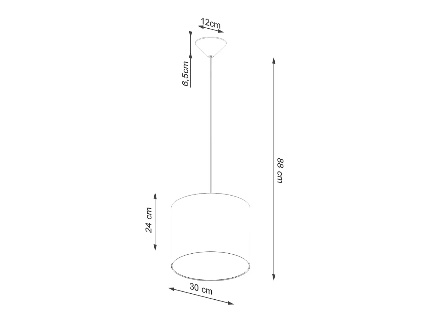 Best Sollux Lighting Lámparas colgantes Gloxo minimalista de tela/PVC - 1 fuentes luminosas 4000K - L.30 x A.88 cm - Negro
