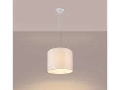 Best Sollux Lighting Lámparas colgantes Gloxo minimalista de tela/PVC - 1 fuentes luminosas 4000K - L.30 x A.88 cm - Blanco