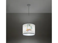 Best Sollux Lighting Lámparas Colgantes Jednorożec Moderno De Cloruro De Polivinilo - 1 Fuentes Luminosas - L.30 X A.95 Cm - Multicolor Blanco / Multicolor