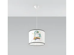 Best Sollux Lighting Lámparas Colgantes Jednorożec Moderno De Cloruro De Polivinilo - 1 Fuentes Luminosas - L.30 X A.95 Cm - Multicolor Blanco / Multicolor