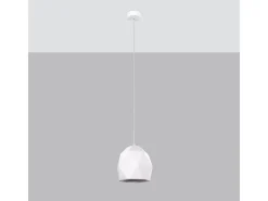 Best Sollux Lighting Lámparas colgantes Mintx moderno de cerámica - 1 fuentes luminosas 3000K - L.20 x A.125 cm - Blanco