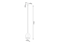Best Sollux Lighting Lámparas colgantes Mintx moderno de cerámica - 1 fuentes luminosas 3000K - L.20 x A.125 cm - Blanco