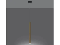 Sollux Lighting Lámpara Suspendida^Lámparas Colgantes Pastelo Moderno De Acero - 1 Fuentes Luminosas - L.8 X A.100 Cm - Brillo Dorado