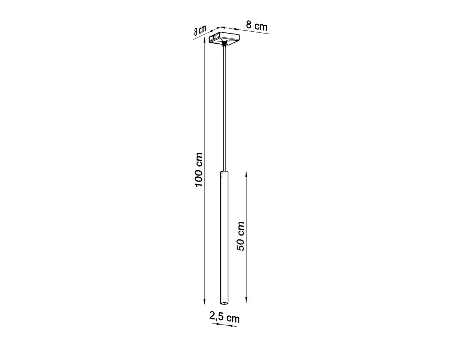 Sollux Lighting Lámpara Suspendida^Lámparas Colgantes Pastelo Moderno De Acero - 1 Fuentes Luminosas - L.8 X A.100 Cm - Brillo Dorado
