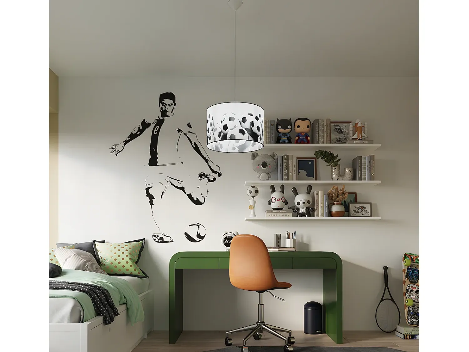 Sollux Lighting Lámparas Colgantes Piłka Moderno De Cloruro De Polivinilo - 1 Fuentes Luminosas - L.40 X A.82 Cm - Blanco Negro Negro / Blanco