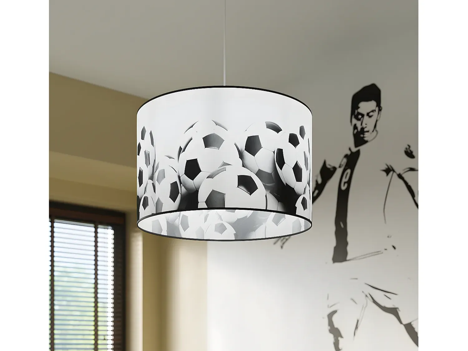 Sollux Lighting Lámparas Colgantes Piłka Moderno De Cloruro De Polivinilo - 1 Fuentes Luminosas - L.40 X A.82 Cm - Blanco Negro Negro / Blanco