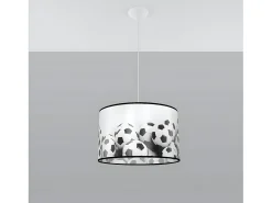 Sollux Lighting Lámparas Colgantes Piłka Moderno De Cloruro De Polivinilo - 1 Fuentes Luminosas - L.40 X A.82 Cm - Blanco Negro Negro / Blanco