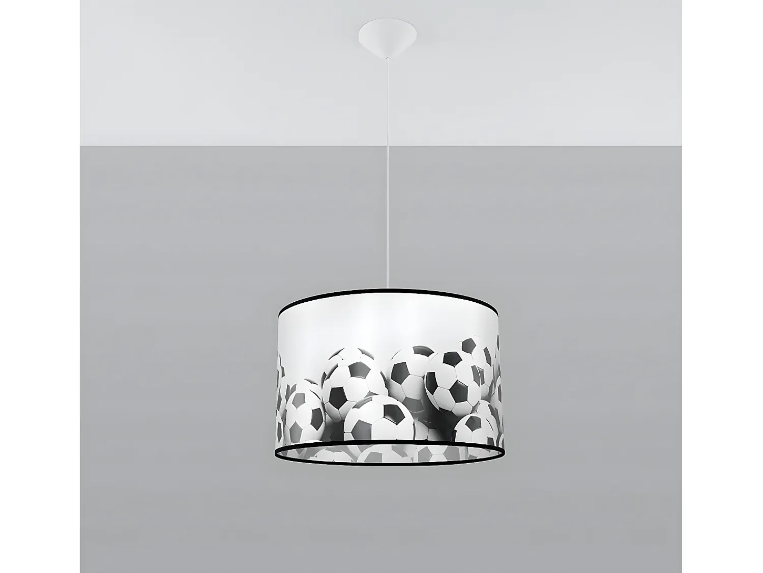 Sollux Lighting Lámparas Colgantes Piłka Moderno De Cloruro De Polivinilo - 1 Fuentes Luminosas - L.40 X A.82 Cm - Blanco Negro Negro / Blanco
