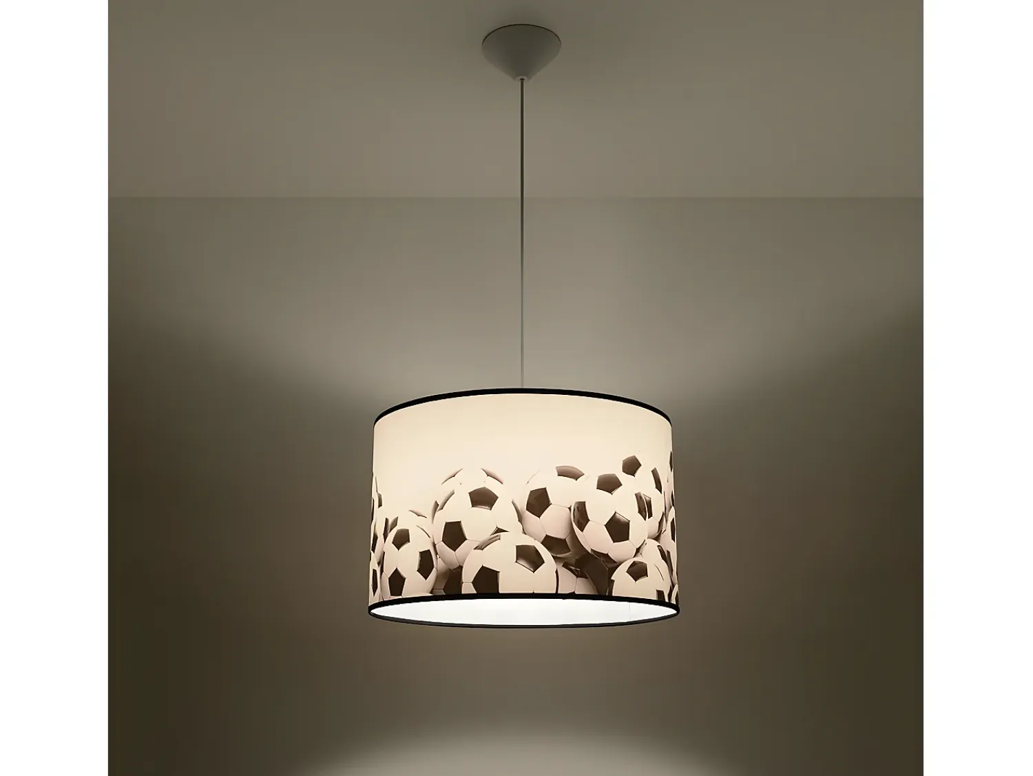 Sollux Lighting Lámparas Colgantes Piłka Moderno De Cloruro De Polivinilo - 1 Fuentes Luminosas - L.40 X A.82 Cm - Blanco Negro Negro / Blanco