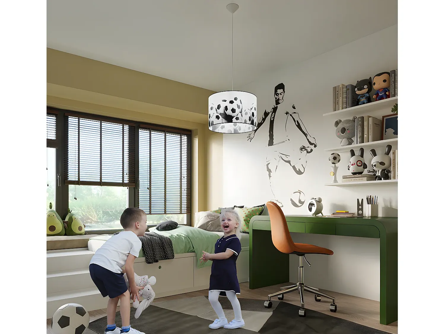 Sollux Lighting Lámparas Colgantes Piłka Moderno De Cloruro De Polivinilo - 1 Fuentes Luminosas - L.40 X A.82 Cm - Blanco Negro Negro / Blanco