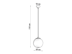 Best Sollux Lighting Lámparas colgantes Stera minimalista de acero/vidrio - 1 fuentes luminosas 4000K - L.20 x A.110 cm - /cromo Blanco