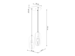 Sollux Lighting Lámparas colgantes Synexus moderno de acero - 3 fuentes luminosas 3000K - L.43 x A.130 cm - Blanco