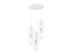 Sollux Lighting Lámparas colgantes Synexus moderno de acero - 3 fuentes luminosas 3000K - L.43 x A.130 cm - Blanco