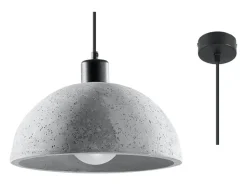 Best Sollux Lighting Lámparas colgantes Tikolito industrial de concreto - 1 fuentes luminosas 3000K - L.30 x A.120 cm - Gris