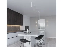 Best Sollux Lighting Lámparas colgantes Toris moderno de acero - 2 fuentes luminosas 4000K - L.30 x A.90 cm - Blanco