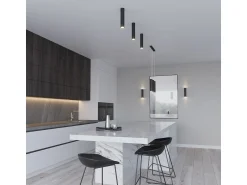 Best Sollux Lighting Lámparas colgantes Toris moderno de acero - 2 fuentes luminosas 3000K - L.30 x A.90 cm - Negro