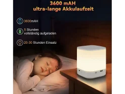 Online NETTLIFE Lámparas de mesa LED , paquete de 2, con batería recargable de 1800 mAh, regulables táctilmente 3000-6500K USB 3 temperaturas de color y Blanco