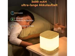 Sale NETTLIFE Lámparas de mesa LED , paquete de 2, con batería recargable de 1800 mAh, regulables táctilmente, 3000-6500K USB 3 temperaturas de color Dorado