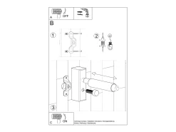 Best Sollux Lighting Lámparas de pared Astix moderno de aluminio - 1 fuentes luminosas 4000K - L.3 x A.20 cm - Negro
