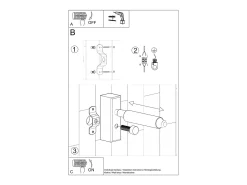 Best Sollux Lighting Lámparas de pared Astix moderno de aluminio - 1 fuentes luminosas 4000K - L.3 x A.20 cm - Negro