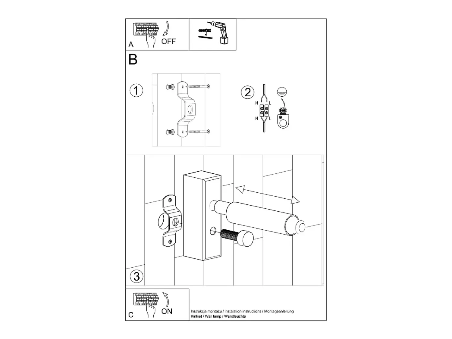 Best Sollux Lighting Lámparas de pared Astix moderno de aluminio - 1 fuentes luminosas 4000K - L.3 x A.20 cm - Negro