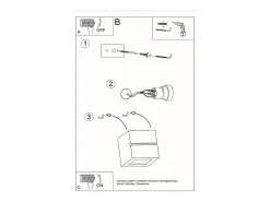 Sollux Lighting Lámparas de pared Astra line moderno de cerámica - 1 fuentes luminosas 4000K - L.14 x A.14 cm - Blanco