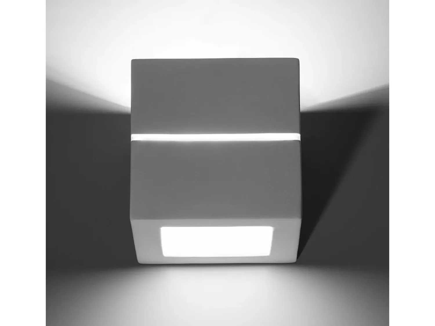 Sollux Lighting Lámparas de pared Astra line moderno de cerámica - 1 fuentes luminosas 4000K - L.14 x A.14 cm - Blanco