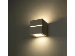 Sollux Lighting Lámparas de pared Astra line moderno de cerámica - 1 fuentes luminosas 4000K - L.14 x A.14 cm - Blanco