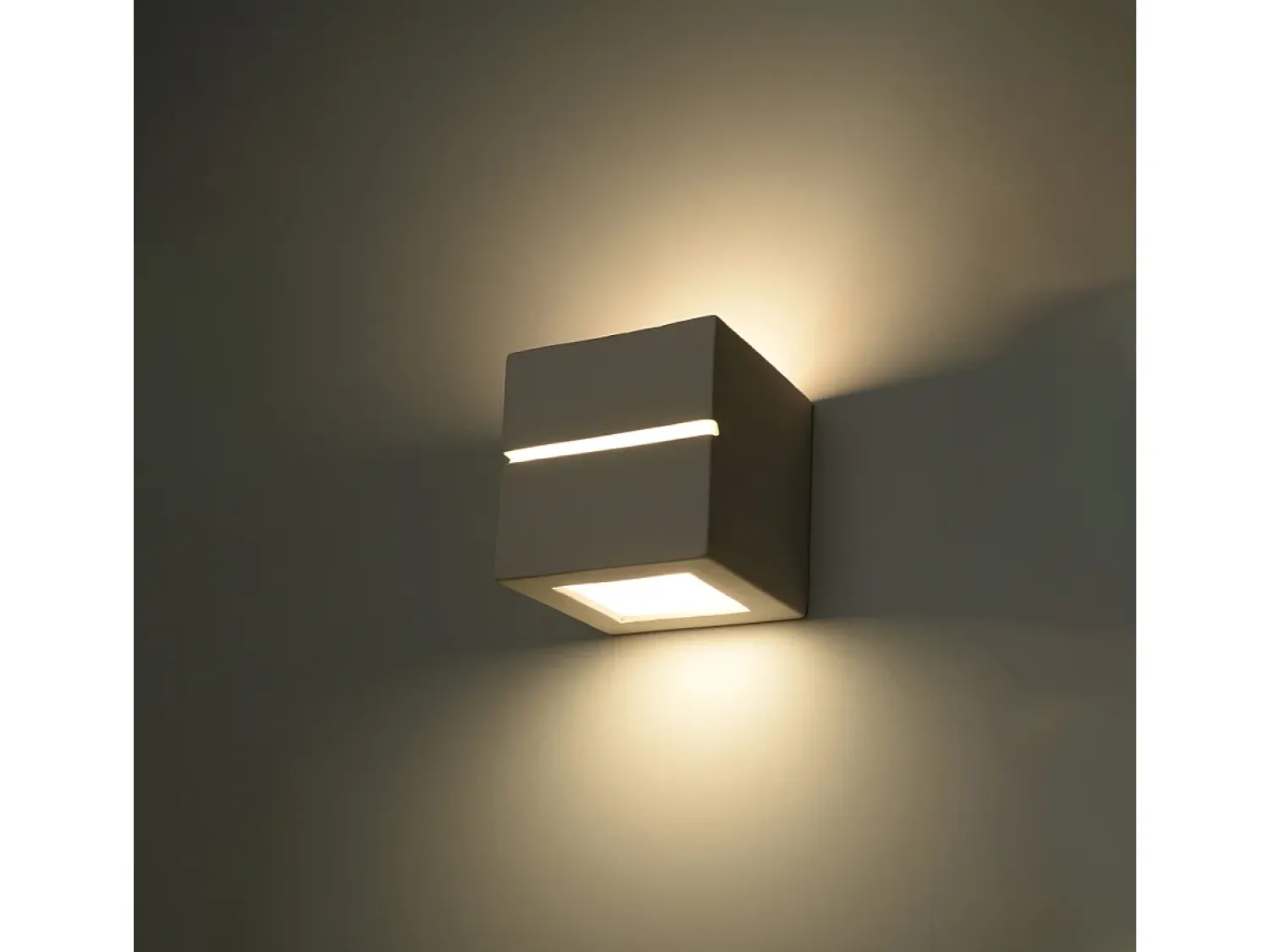 Sollux Lighting Lámparas de pared Astra line moderno de cerámica - 1 fuentes luminosas 4000K - L.14 x A.14 cm - Blanco