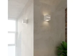 Sollux Lighting Lámparas de pared Astra line moderno de cerámica - 1 fuentes luminosas 4000K - L.14 x A.14 cm - Blanco