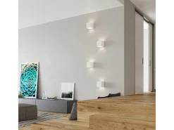 Sollux Lighting Lámparas de pared Astra moderno de cerámica/vidrio - 1 fuentes luminosas 3000K - L.14 x A.14 cm - Blanco