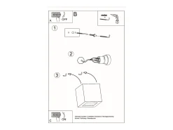 Sollux Lighting Lámparas de pared Astra moderno de cerámica/vidrio - 1 fuentes luminosas 3000K - L.14 x A.14 cm - Blanco