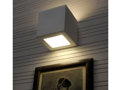 Sollux Lighting Lámparas de pared Astra moderno de cerámica/vidrio - 1 fuentes luminosas 3000K - L.14 x A.14 cm - Blanco