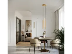 Sollux Lighting Lámparas de pared Brill moderno de acero - 2 fuentes luminosas 4000K - L.2,5 x A.50 cm - Dorado