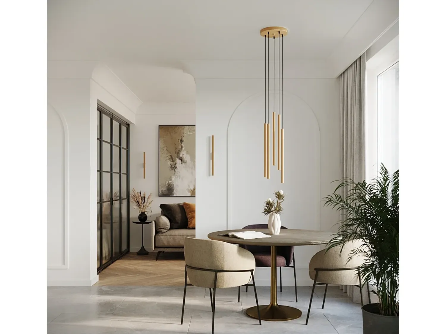 Sollux Lighting Lámparas de pared Brill moderno de acero - 2 fuentes luminosas 4000K - L.2,5 x A.50 cm - Dorado