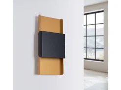 Sollux Lighting Aplique Para Pared^Lámparas De Pared Durlin Moderno De Acero - 2 Fuentes Luminosas - L.20 X A.40 Cm - Oro/Negro Negro / Dorado