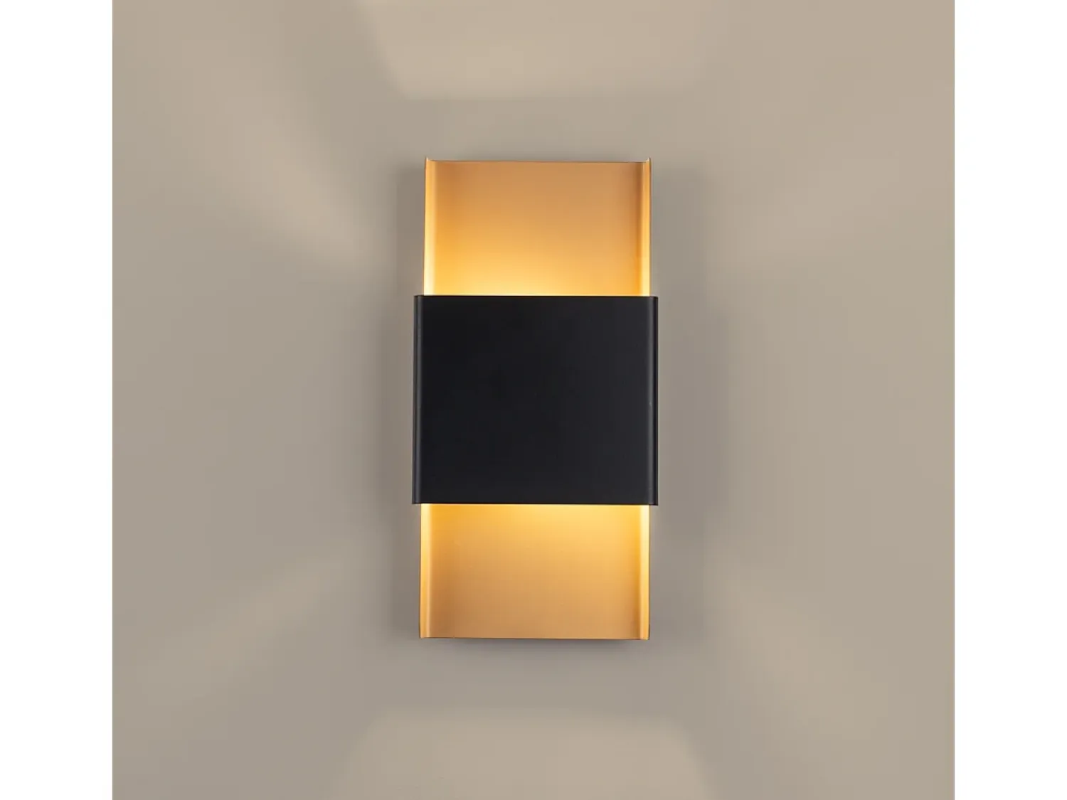 Sollux Lighting Aplique Para Pared^Lámparas De Pared Durlin Moderno De Acero - 2 Fuentes Luminosas - L.20 X A.40 Cm - Oro/Negro Negro / Dorado