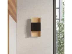 Sollux Lighting Aplique Para Pared^Lámparas De Pared Durlin Moderno De Acero - 2 Fuentes Luminosas - L.20 X A.40 Cm - Oro/Negro Negro / Dorado