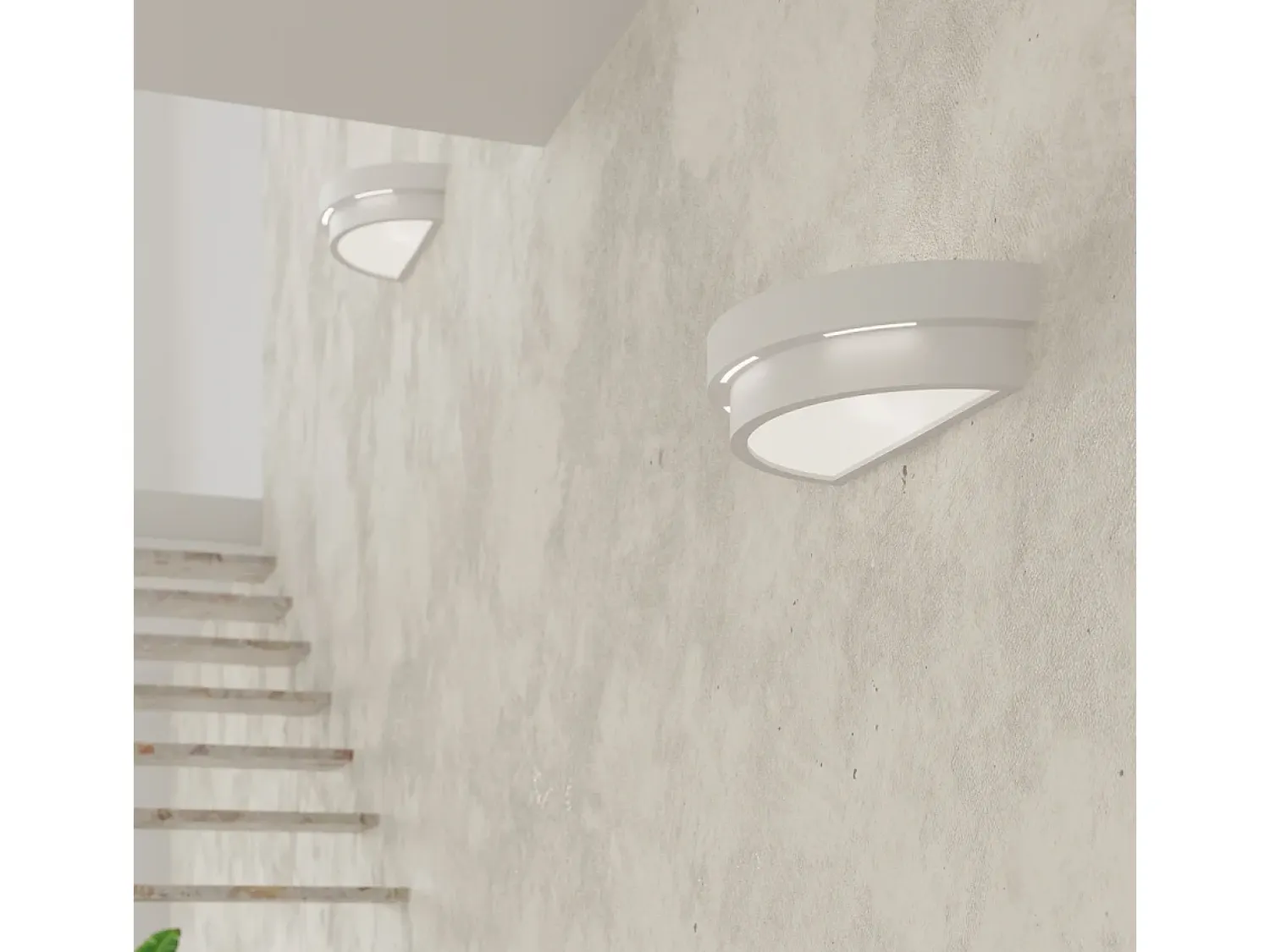 Sollux Lighting Aplique Para Pared^Lámparas de pared Gloch moderno de cerámica/vidrio - 1 fuentes luminosas 3000K - L.40 x A.10 cm - Blanco