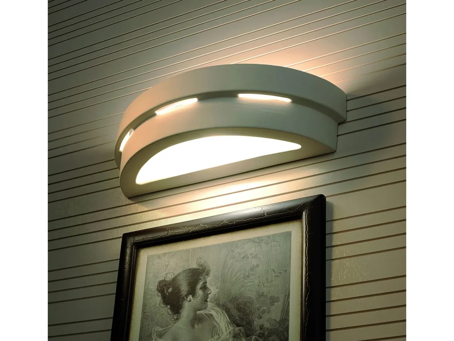 Sollux Lighting Aplique Para Pared^Lámparas de pared Gloch moderno de cerámica/vidrio - 1 fuentes luminosas 3000K - L.40 x A.10 cm - Blanco