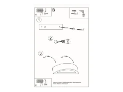 Sollux Lighting Aplique Para Pared^Lámparas de pared Gloim moderno de cerámica/vidrio - 1 fuentes luminosas 3000K - L.40,5 x A.10 cm - Negro