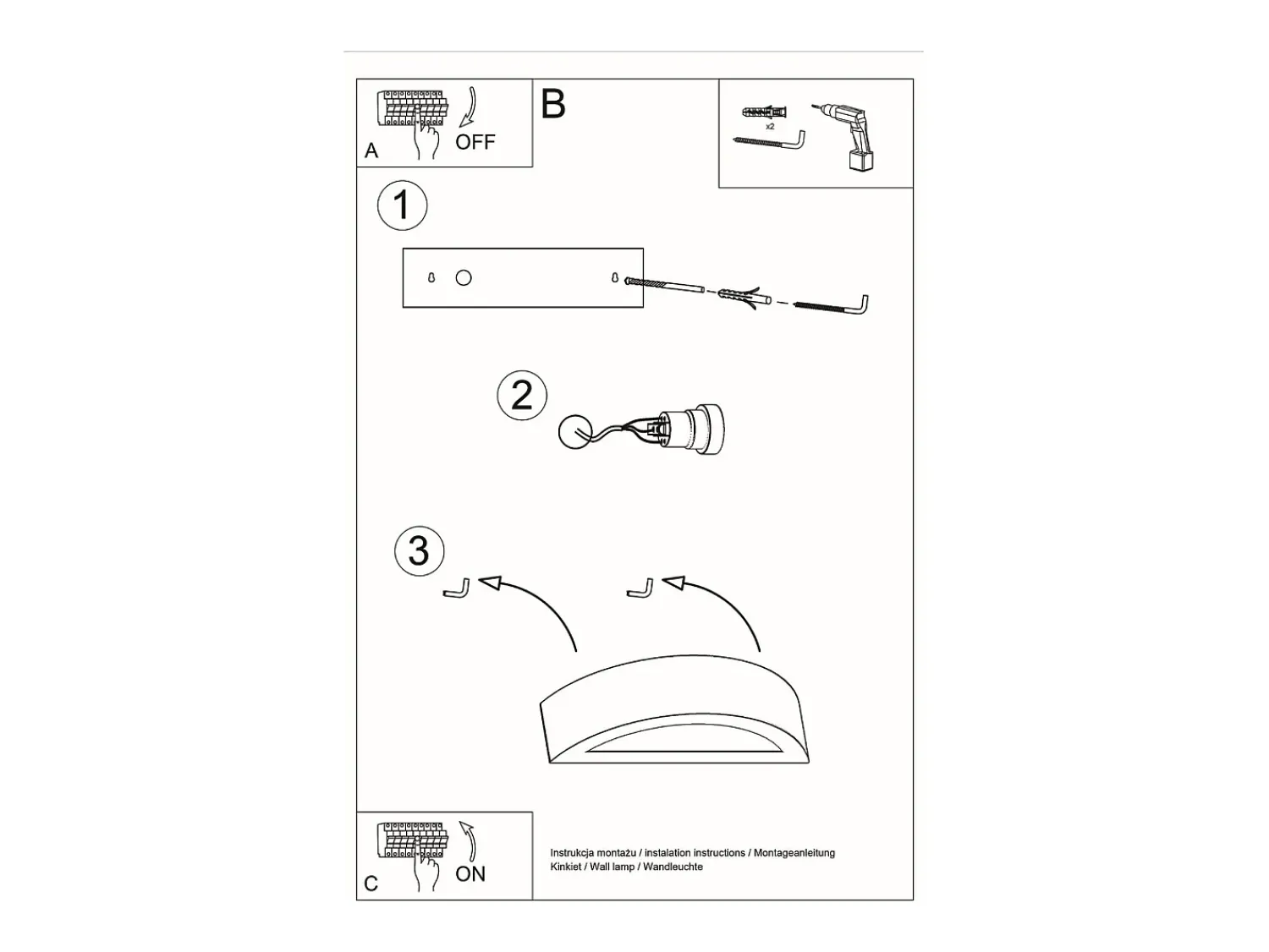 Sollux Lighting Aplique Para Pared^Lámparas de pared Gloim moderno de cerámica/vidrio - 1 fuentes luminosas 3000K - L.40,5 x A.10 cm - Negro