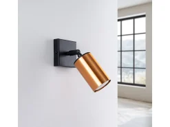 Sollux Lighting Lámparas de pared Glois moderno de acero - 1 fuentes luminosas 3000K - L.8 x A.18,5 cm - /cobre Negro